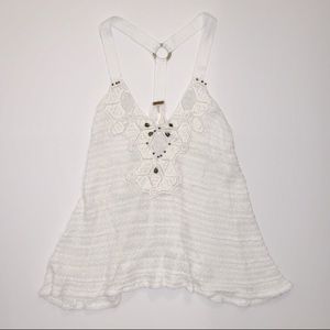 Free People cream colored knit top size small